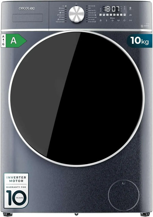 Lave-Linge 10kg Front Cecotec Bolero DressCode 8800 A++ Inverter, 2000W, 1400 tr/min, Éco-énergétique, Moteur Silencieux, SteamMax, Auto-Chargement, Écran Tactile XXL