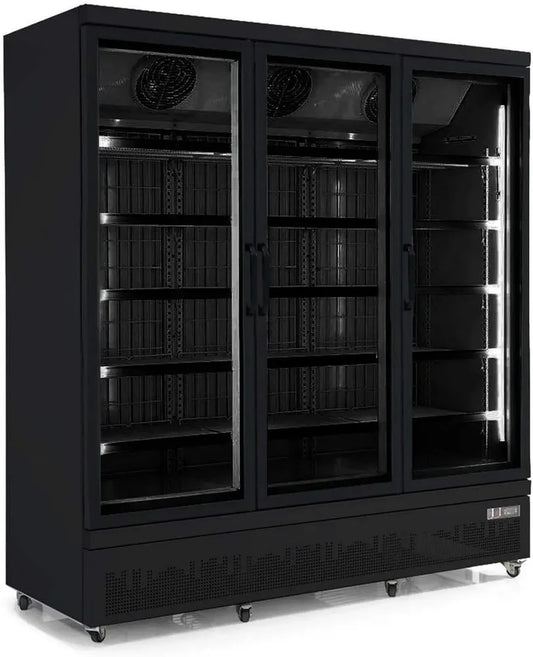 Vitrine Réfrigérée Murale Noire Positive - 2 à 4 Portes - Combisteel - R290 - Acier - 1880 mm