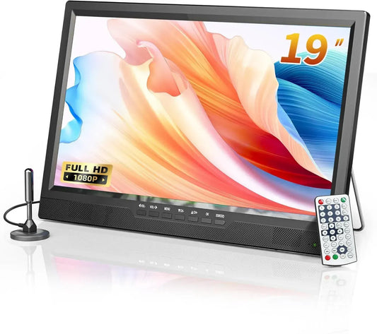 Téléviseur Portable 19'' Full HD avec Batterie, Tuner DVB-T2 et Ports HDMI/USB