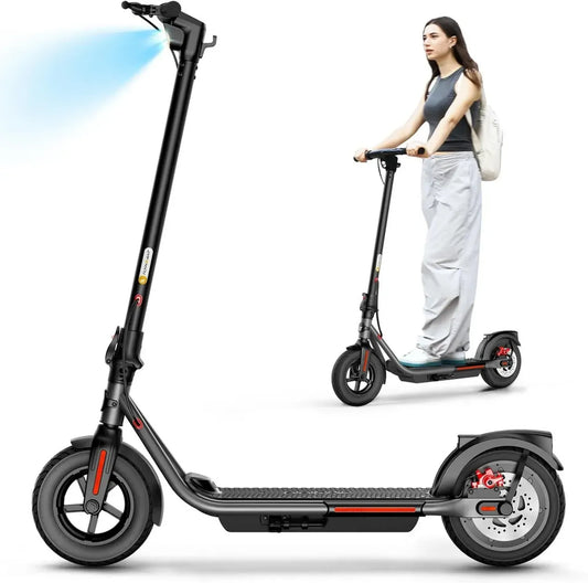 Trottinette Électrique Adulte 10 Pouces, 36V 7.8Ah, 32km Autonomie, 25km/h, Doubles Freins, Pneus Résistants, Éclairage Auto, Écran LCD, Pliable, Noir