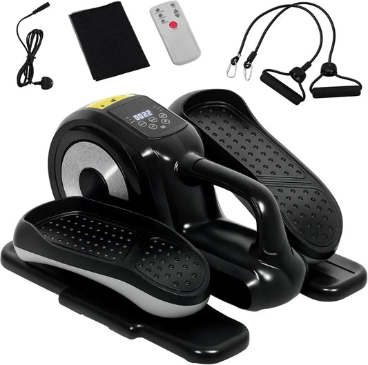 Vélo Électrique de Bureau SPORTNOW avec Télécommande, Écran LCD et 12 Vitesses Réglables, Inclut Tapis Antidérapant, Noir