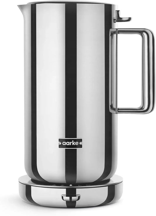 Bouilloire Aarke en inox, réglage de température, 360° pivotante, silencieuse, bec anti-goutte, 1,2L