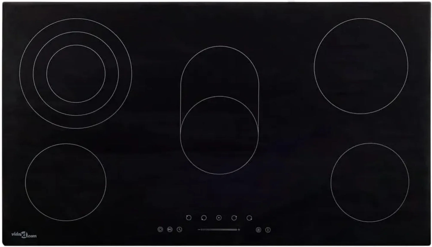 Plaque de Cuisson Céramique 5 Feux, Commande Tactile, 77 cm, 8500 W pour Cuisine