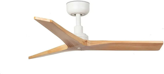 Ventilateur de plafond moderne en acier blanc et chêne