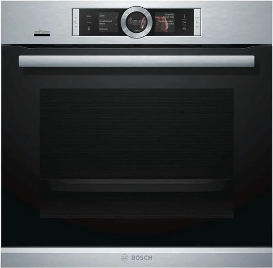 Four encastrable Bosch HRG6769S6 - Multifonction pyrolyse avec chaleur tournante, 71L, Classe A, inox, rails télescopiques, vapeur intégrée, porte froide