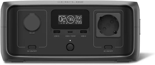 EF EcoFlow Centrale Électrique Portable RIVER 3, 245Wh, Sortie 600W, Technologie GaN, Générateur Solaire Extérieur pour Camping et Véhicules