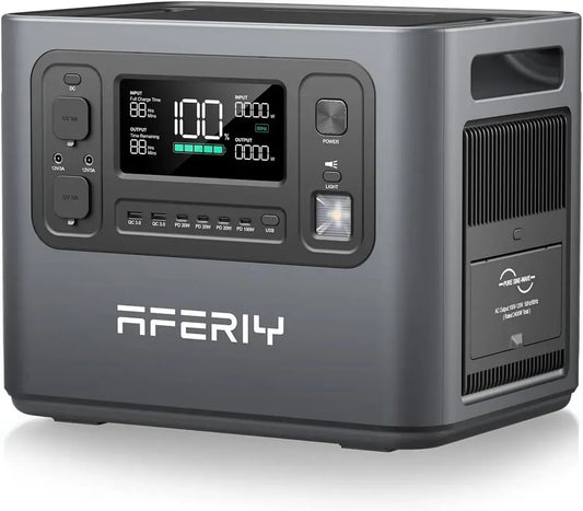 Générateur Portable AFERIY 2400W, Batterie LFP 2048Wh, Charge Ultra-Rapide 1,7H, Sortie 220V-240V, Fonction UPS, Idéal pour Maison et Camping, Garantie 7 Ans