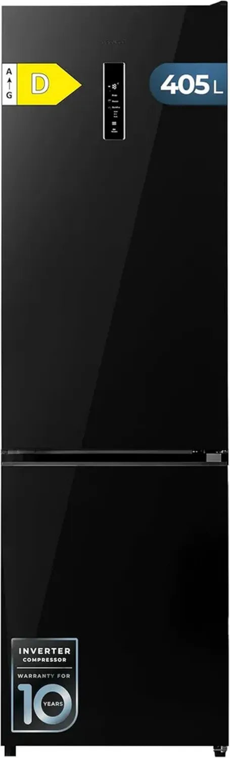 Réfrigérateur Combiné No Frost 405L Cecotec Bolero CoolMarket Elite avec Porte Noire, 200 cm de Hauteur, Classe Énergétique D