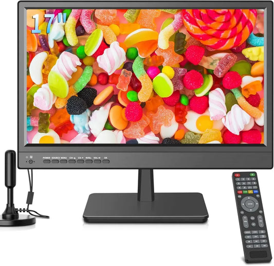 Téléviseur LED 17' HD 2023 avec ATSC, USB, HDMI, VGA, AV et Bluetooth