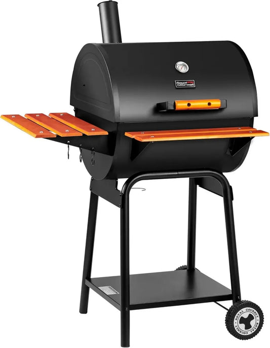 Barbecue au Charbon Royal Gourmet 61 cm avec Étagères Bois et Latérale