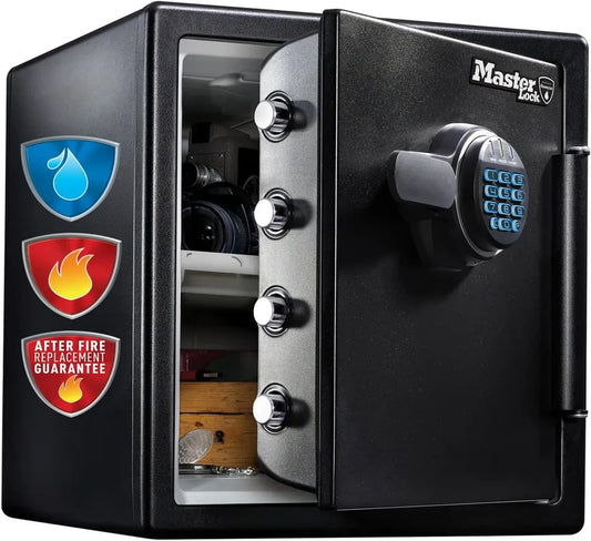 Coffre-fort Master Lock Résistant au Feu et à l'Eau, Protection Antivol, Sécurité Électronique, 33,6L, 45.3 x 41.5 x 49.1 cm