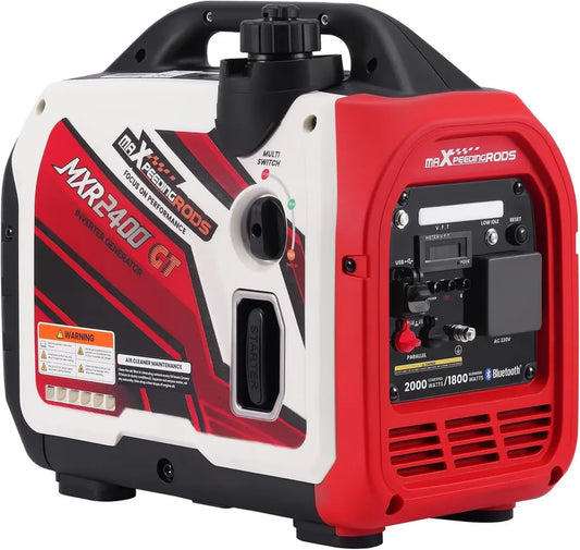 Générateur Inverter 2400 W à Essence maXpeedingrods, Contrôle Bluetooth®, Ultra Léger 15 kg pour Camping Extérieur