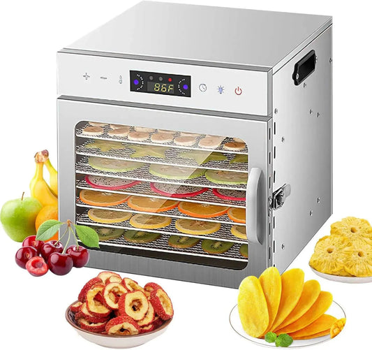 Sèche-Aliments Inox 8 Plateaux avec Minuterie et Température Ajustable