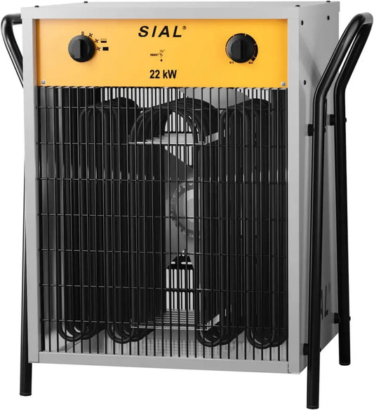 Radiateur Électrique Industriel 22000W, 400V - Chauffage Soufflant Pour Chantiers, Ateliers et Garages - Thermostat Réglable, Double Mode de Chauffage DA22