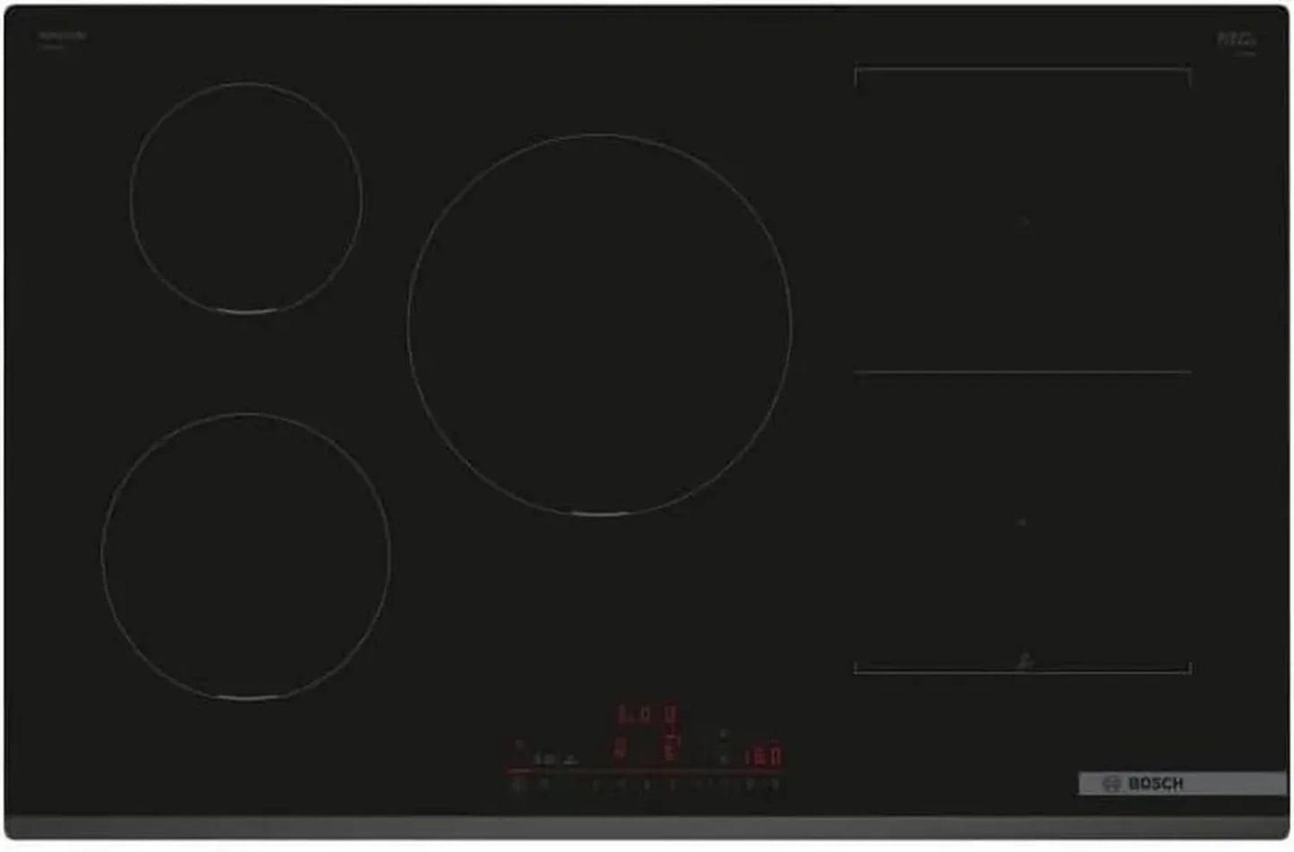 Plaque à Induction Bosch Série 6, 5 Zones de Cuisson, 80 cm, Noir