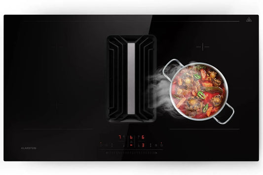 Plaque Induction Encastrable 90cm avec Hotte 750m³/h - Commande Tactile