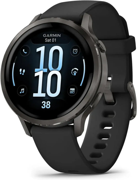 Montre GPS Garmin Venu 4, 41mm - Santé et Bien-être avec Écran Ultra-Lumineux et LED, Bracelet Noir