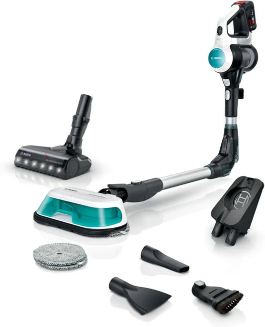 Bosch Aspirateur Balai Sans Fil Unlimited 7 ProHygiène avec Brosse Aqua et AllFloor, Blanc