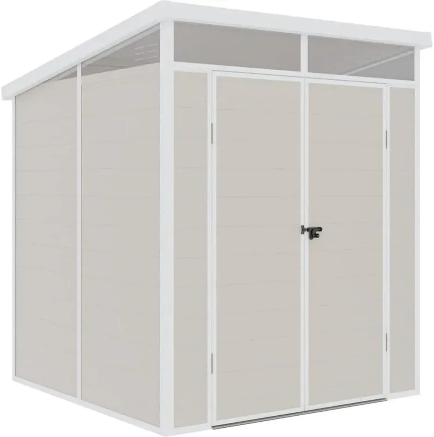 Abri de Jardin en Résine Beige 3,24m² avec Toit Transparent et Plancher